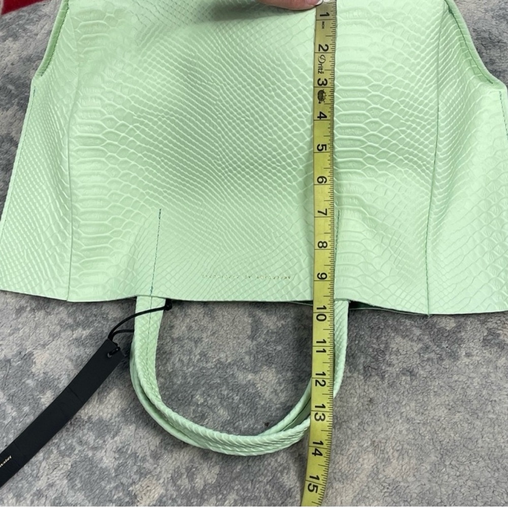 Ampersand As Apostrophe Mint Green Python Embossed Leather Half Tote Spring NWT - Picture 11 of 12